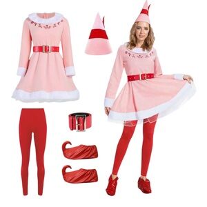 Pink and Red Women's Elf Costume